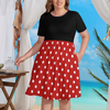 Minnie Mouse Women's Theme Park Plus Size Dress with Pockets - Hand-Drawn Art