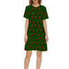 Christmas Mouse Wreath Women's Casual Short-sleeved shift Dress