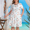 Happy Snowman Women's Theme Park Plus Size Dress with Pockets - Hand-Drawn Art