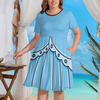 CinderellaWomen's Theme Park Plus Size Dress with Pockets - Hand-Drawn Art