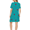 Pocahontas Casual Short-sleeved Dress Short Mini Shift Dress