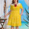 Beautiful Belle Women's Theme Park Plus Size Dress with Pockets - Hand-Drawn Art