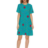 Pocahontas Casual Short-sleeved Dress Short Mini Shift Dress