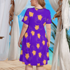 Asha Wish Star Women's Plus Size Dress with Pockets - Hand Drawn Artwork