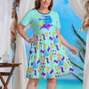 Arabian Princess Aladdin Women's Theme Park Plus Size Dress with Pockets - Hand-Drawn Art