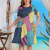 Sally NMBC Women's Theme Park Plus Size Dress with Pockets - Hand-Drawn Art