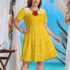 Beautiful Belle Women's Theme Park Plus Size Dress with Pockets - Hand-Drawn Art