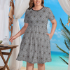 Spaceship Earth Women's Theme Park Plus Size Dress with Pockets - Hand-Drawn Art