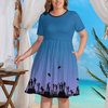 Chimney Sweep Women's Theme Park Plus Size Dress with Pockets - Hand-Drawn Art