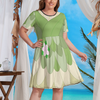 Frog Princess Women's Theme Park Plus Size Dress with Pockets - Hand-Drawn Art