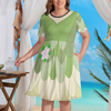 Frog Princess Women's Theme Park Plus Size Dress with Pockets - Hand-Drawn Art