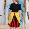 Pirate Women's Theme Park Plus Size Dress with Pockets - Hand-Drawn Art