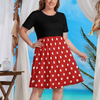 Minnie Mouse Women's Theme Park Plus Size Dress with Pockets - Hand-Drawn Art