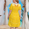 Beautiful Belle Women's Theme Park Plus Size Dress with Pockets - Hand-Drawn Art