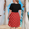 Minnie Mouse Women's Theme Park Plus Size Dress with Pockets - Hand-Drawn Art