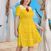 Beautiful Belle Women's Theme Park Plus Size Dress with Pockets - Hand-Drawn Art