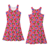3 Fairies Women’s Sleeveless Dress – Knee-Length with Hand-Drawn Design