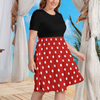 Minnie Mouse Women's Theme Park Plus Size Dress with Pockets - Hand-Drawn Art