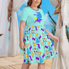 Arabian Princess Aladdin Women's Theme Park Plus Size Dress with Pockets - Hand-Drawn Art