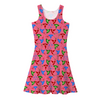 3 Fairies Women’s Sleeveless Dress – Knee-Length with Hand-Drawn Design