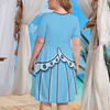 CinderellaWomen's Theme Park Plus Size Dress with Pockets - Hand-Drawn Art