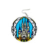 Stained glass castle earrings