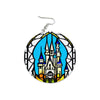 Stained glass castle earrings