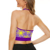 Rapunzel Disney Sun Women's Open Back Halterneck Crop Top, Sleeveless Top, Disneyland Crop Top, Gift For Her, Sun All Over Print Top