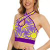Rapunzel Disney Sun Women's Open Back Halterneck Crop Top, Sleeveless Top, Disneyland Crop Top, Gift For Her, Sun All Over Print Top