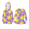 Whimsical Rapunzel Sun Long Sleeve Hooded Dress, One-piece Dress For Girls, Fun & Unique Theme Park Attire, Outfit For Family Vacations