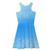 Elsa Princess Race Dress - Magical Ice Queen Running Dress for Princess Race - Frozen Princess Snowflake Queen Dress Cosplay knee length