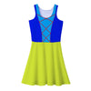 Snow White Sleeveless Dress Stylish Round Neck Knee-length Skirt