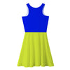 Snow White Sleeveless Dress Stylish Round Neck Knee-length Skirt