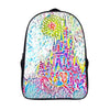 Original Artwork florida Castle Fireworks theme park backpack Shoulders Bag Travel Backpack 11" x 15.7" x 6.3"