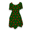 Holiday Dress for ChristmasChristmas Women's Round Neck Stylish Short Sleeve Dress