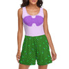 Mermaid Running Costume Princess Ariel Running Outfit Women's Sleeveless Short Jumpsuit