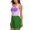 Mermaid Running Costume Princess Ariel Running Outfit Women's Sleeveless Short Jumpsuit