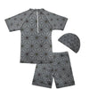 Spaceship Earth Boys Beach Shorts Children's Three-Piece Swimsuits Swimwear