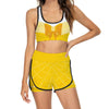 Princess Belle Women's Activewear Sport Suit Racerback Bra Shorts Set