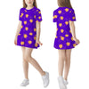 Wish Star Girl's Dress Short Sleeve Round Neck Dress