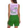 Mermaid Running Costume Princess Ariel Running Outfit Women's Sleeveless Short Jumpsuit