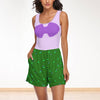 Mermaid Running Costume Princess Ariel Running Outfit Women's Sleeveless Short Jumpsuit