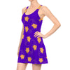 Asha Wish Star Short Running Dress with Hand Drawn Artwork Women's Tank Dress Mini Sleeveless Dress