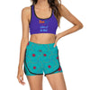 Pocahontas Women's Activewear Sport Suit Racerback Bra and Shorts Set - Hand Drawn Artwork